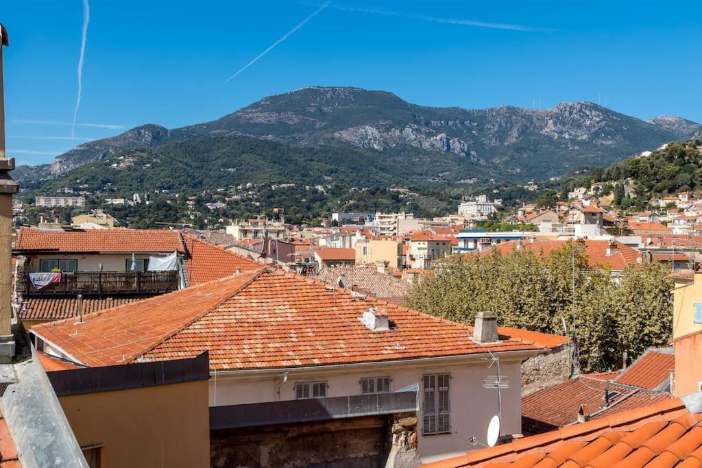 Between The Roofs Of Menton Old Town And The Sea Екстериор снимка